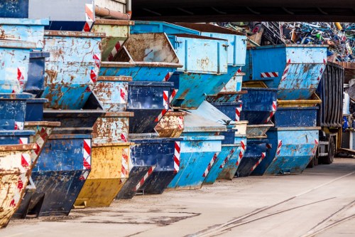 Large skip container ready for waste disposal in Bounds Green